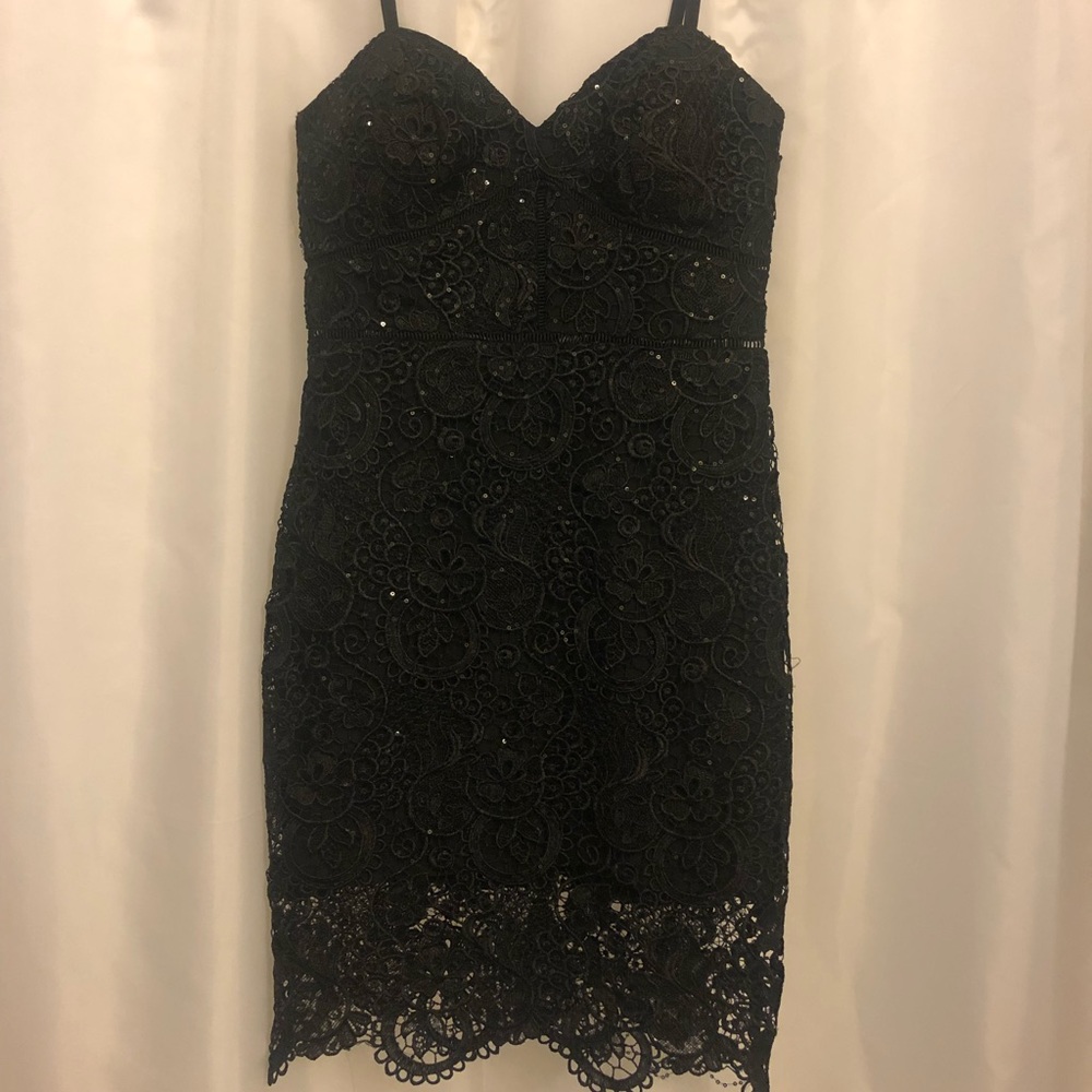 bebe lace black dress